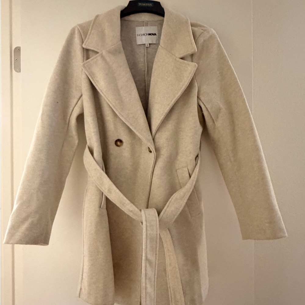 Fashion Nova Listen Up Trench Coat - Ivory